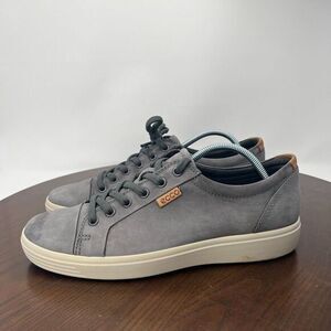 Ecco Soft 7 Men's Shoes‎ 41 / 7 Gray Leather Casual Lace Up Sneakers 43000402244